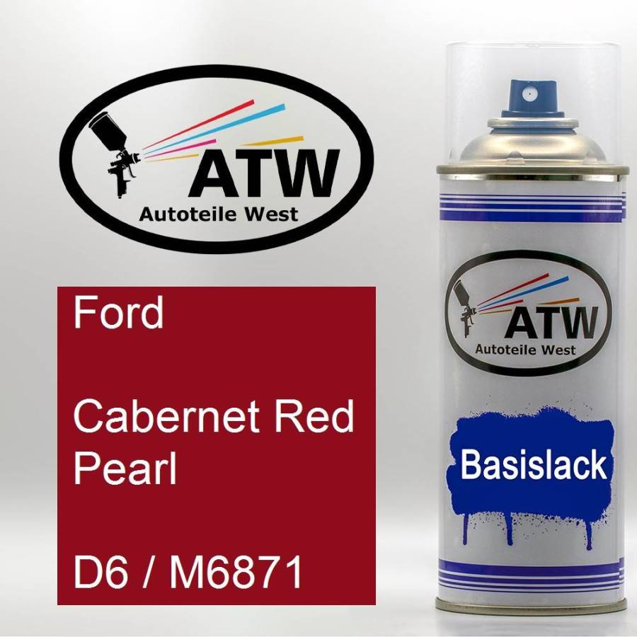 Ford, Cabernet Red Pearl, D6 / M6871: 400ml Sprühdose, von ATW Autoteile West.